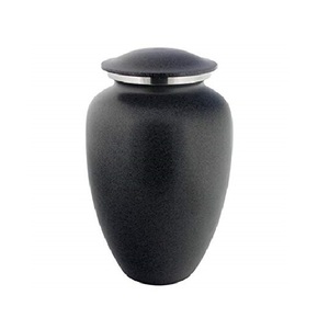 Urna Funeraria de Latón Grabada, Color Negro/Dorado Sólido, Artículos Funerarios, Urna para Cenizas Humanas para Servicios Conmemorativos de Entierro - Product Image 6