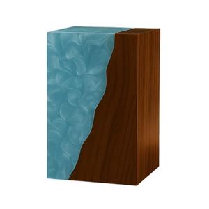 Luxury Pearl Resin & Walnut Wood Urn <b>Box</b> Handcrafted Modern <b>Memorial</b> <b>Keepsake</b> - Product Image 1