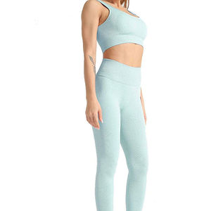 Nuevo Diseño, Conjunto de Yoga Profesional de 2 Piezas para Mujer, Talla Grande, Transpirable, Spandex/Nailon, Cintura en Forma de V, Nueva Llegada, Venta al Por Mayor - Product Image 3