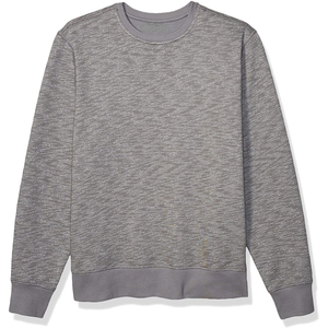 Sweat-shirt gris tendance pour homme, col rond, coupe classique, en coton tricoté, couleur unie, décontracté, pour l'automne, respirant - Product Image 4
