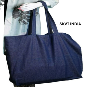 กระเป๋าผ้าแคนวาส 100% ขายส่ง กระเป๋าช้อปปิ้งรักษ์โลก ความจุเยอะ พับได้ กระเป๋าสะพายข้างผู้หญิง กระเป๋าชายหาด สั่งทำได้ - Product Image 1