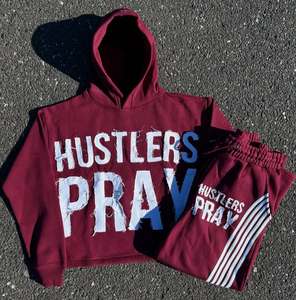 Conjunto Deportivo Informal de Invierno Unisex con Tela Sólida de Gran Gramaje con Lavado Ácido y Estilo Urbano Moderno - Product Image 5