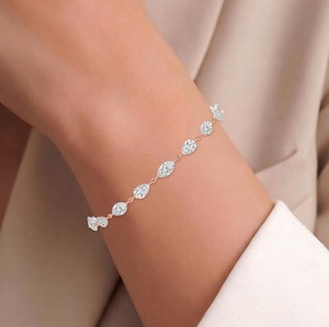 <b>Drilled</b> Marquise & Pear Lab Grown <b>Diamond</b> Station Bracelet 7.72 CTW 7 Inch 9K Rose Gold - Product Image 1