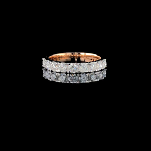 แหวนแต่งงานเพชรทรงกลมเจียระไนแบบบริลเลียนท์  ทองคำแท้ 14K ชุบโรเดียม  ดีไซน์ทันสมัย  ประดับเพชรแล็บโกรว์สีโรสโกลด์สำหรับผู้หญิง - Product Image 1