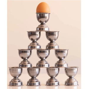 Lot de 10 coupelles à œufs en acier inoxydable de qualité supérieure avec logo personnalisé pour hôtels/restaurants et ustensiles de cuisine domestiques à prix incroyable - Product Image 1