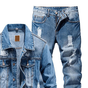 Conjunto de Chaqueta y Pantalón de Mezclilla Hecho a Medida por Fabricante de Alta Gama para Hombre, Conjunto de Mezclilla de Estilo Vintage de Alta Calidad para Unisex - Product Image 2