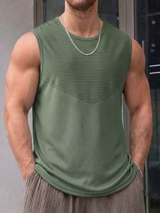 Wholesale Price New Breathable Casual Men's Tank <b>Top</b> Polyester Sports Wear <b>Mesh</b> Fabric Stretch Crew Neck Solid Supplier From BD - Product Image 4