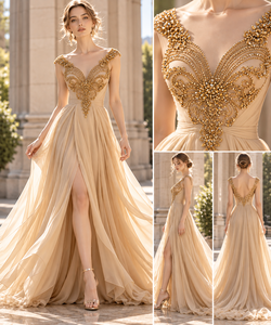 Applique de luxe en strass et perles sur tulle pour robes de soirée et robes de mariée, 6 couleurs disponibles - Product Image 6