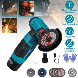 Mini Smerigliatrice Angolare Senza Fili con 2 Batterie da 12V 1100mAh, Motore da 19000 RPM, Prese di Ventilazione per Dissipazione del Calore, Include Dischi da Taglio e Supporto - Product Image 1