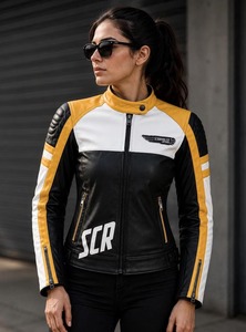 Nouvelle veste en cuir Ducati Scrambler pour femme, 100% cuir de vachette, cadeau pour elle - Product Image 1
