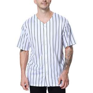 Camiseta de béisbol para jóvenes 2025 para hombres y niños, ropa de softball a rayas con botones, conjunto de poliéster transpirable - Product Image 5