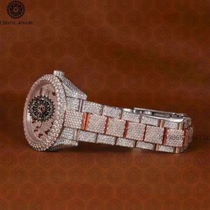 Charm_Jewells Luxury Round Analog Quartz <b>Watch</b> Stainless Steel Band 41mm <b>Diamond</b> Bezel Men Fashion - Product Image 1