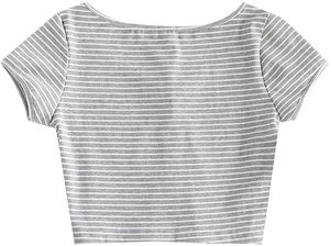 เสื้อครอปพิมพ์ลายโลโก้ตามสั่ง สำหรับเด็กผู้หญิง คอกลม แขนสั้น ทรงเข้ารูป ผ้าคอตตอน/สแปนเด็กซ์  แบบริบ  รักษ์โลก ลายดอกไม้ ขายส่ง - Product Image 6