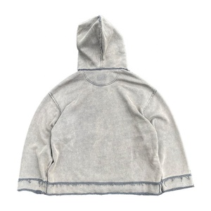 Ropa de calle personalizada con capucha desgastada en blanco de gran tamaño French Terry Heavyweight Vintage Acid Wash Sun Faded Hoodie - Product Image 4