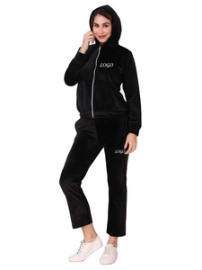 velvet tracksuit for women custom logo <b>velour</b> Ladies hoodies and <b>trousers</b> tracksuit jogging suit velvet tracksuits women's - Product Image 2