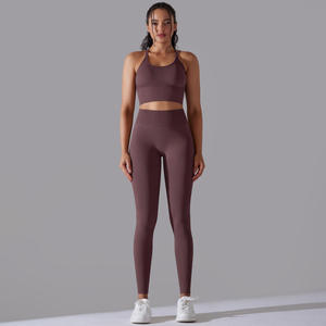Ensemble de yoga sans couture 2 pièces, soutien-gorge et legging, tenue de sport pour femmes, vêtements de sport - Product Image 5