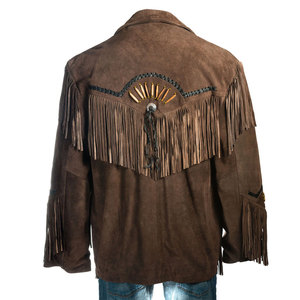 <b>Men's</b> Premium <b>Suede</b> Leather Fringe <b>Jacket</b> Genuine Leather Winter Wear Plain Dyed Style Custom Sizing Private Label Wholesale - Product Image 2