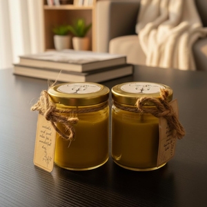 Bougie artisanale de luxe à prix raisonnable, vegan, à la lavande, aromathérapie, en cire de soja, avec pot en verre écologique, étiquette privée - Product Image 4