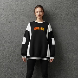 Sweat-shirt pour femme à manches longues en coton avec logo personnalisé de haute qualité, respirant, durable, décontracté, uni - Product Image 4