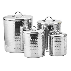 Derniers bidons en métal marron cuivré avec couvercles pour le stockage de la cuisine Conteneurs décoratifs Boîtes de rangement modernes - Product Image 4