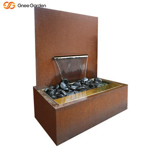 Fuente de Cascada para Exteriores de Acero Corten, Adorno de Jardín Moderno de Metal con Luces LED - Product Image 2