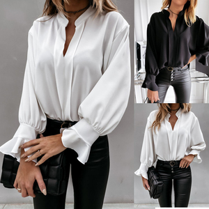Blusa Elegante Formal para Mujer, Manga Larga, con Botones, Ligera, para Oficina y Negocios, Diseño Personalizado - Product Image 4