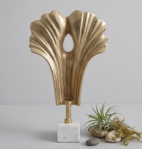 Modern Elegant Gold Coral Aluminum Sculpture Luxury Decorative Accent for Home Desktop or Tabletop <b>Object</b> Desk Accents Decor - Product Image 5