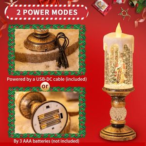 Luci Vintage natale luci a LED senza fiamma lampade da tavolo Decorative per la casa all'aperto portico luci notturne centrotavola decorazioni - Product Image 6