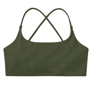 Sujetador deportivo transpirable para mujer al por mayor, con logo personalizado, estilo halter, para yoga y gimnasio, con almohadillas extraíbles y soporte frontal alto. - Product Image 4