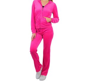 Chándal Rosa de Manga Larga para Mujer, Color Sólido, Cierre de Cremallera, Ropa Casual de Otoño, Corte Regular, Bolsillos Laterales, Logotipo Personalizado - Product Image 2