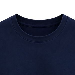 Camiseta Azul Marino de Algodón, Cuello Redondo, Manga Corta, Unisex, Ropa Casual, Cómoda para Uso Diario, Estilo Clásico, Suave - Product Image 5