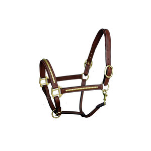 Nylon Horse Halter With Patterned Design And Brass Hardware For <b>Equestrian</b> Use - Product Image 6