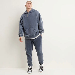 Sweat à capuche vierge en coton lourd 410g, coupe classique, personnalisable, pour l'hiver, avec lavage vintage à l'acide, numérique, écologique et à séchage rapide, vente en gros - Product Image 2