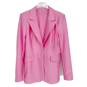 Nouvelle Arrivée 2026 – Blazer Rose pour Femme à Col Cranté, Simple Boutonnage, en Mélange de Laine, Longueur Standard, Style Britannique, Tissu Tissé - Product Image 1