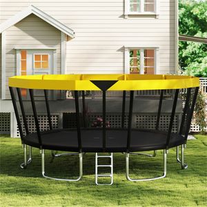 Trampoline de loisirs familial d'extérieur de 16 pieds avec filet de sécurité à 360 degrés, cadre de 18 pieds, cadre de 14 pieds, capacité de 150 kg pour utilisation en extérieur - Product Image 1