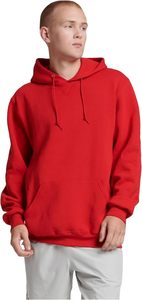 Sweat-shirt unisexe à capuche en polaire rouge, coupe classique, couleur unie, tricoté, vêtement d'hiver, 100% coton, respirant, séchage rapide - Product Image 3