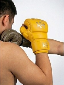 Gants de boxe demi-doigts en cuir PU pour entraînement et sparring MMA Muay Thai Kickboxing KLTW INT'L KL-MMA-001 - Product Image 2