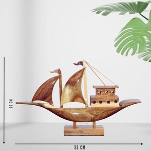 Decoración de Barco de Madera Moderna Hecha a Mano, Escultura Náutica de Velero para Mesa, Adorno para Sala de Estar y Decoración del Hogar - Product Image 2