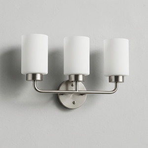 3-<b>Light</b> LED E26 Bathroom <b>Wall</b> Lamp Milky Glass Nickel Finish <b>Wall</b> Mounted Vanity Lighting Dimmable Modern - Product Image 2