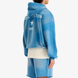 เสื้อฮู้ดดี้ผู้ชายสไตล์วินเทจฟอกสีซีดแบบโอเวอร์ไซส์ น้ำหนัก 500 กรัม ผ้าฝ้าย 100% พิมพ์ลาย สตรีทแวร์ - Product Image 4