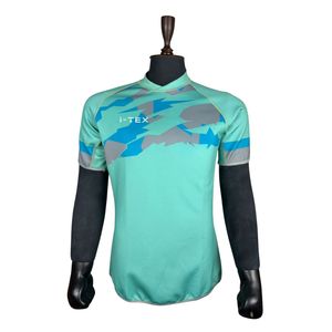 Custom Men's Spandex/Polyester V-neck Animal Print Breathable Sublimation Transfer Front Logo Rugby Jersey Uniform Quick Dry - Product Image 3