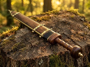 Cuchillo de caza hecho a mano con hoja de acero al carbono, mango de madera y funda, hoja recta, para bricolaje y actividades al aire libre. - Product Image 6