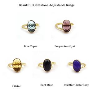 Anillo de piedras preciosas de amatista púrpura hecho a mano ajustable ovalado facetado corte anillo diseñador joyería para damas regalo proveedor al por mayor - Product Image 2