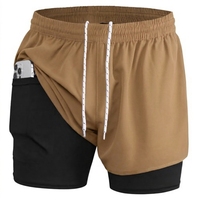 Shorts de sport respirants 2-en-1 pour hommes, séchage rapide, en Spandex, pour la course, le jogging, le fitness, le cyclisme et l'entraînement, idéal pour le surf