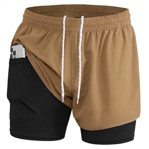 Pantalones Cortos Deportivos 2 en 1 Transpirables de Secado Rápido con Spandex para Correr, Hacer Ejercicio, Ciclismo, Entrenamiento, Surf y Deportes - Product Image 2