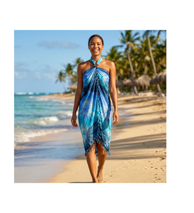 Pareo Hawaiano Personalizado, Sarong Floral de Chifón Polinesio, Ligero, para Playa Tropical, Proveedor de Telas OEM - Product Image 1
