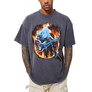 เสื้อยืดแขนสั้นสำหรับผู้ชายเสื้อผ้าแนวสตรีทผ้าฝ้ายโอเวอร์ไซส์สำหรับใส่เล่นกีฬาอินเทรนด์พิมพ์ลายได้ตามต้องการ - Product Image 1