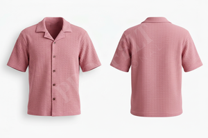 Chemise en flanelle décontractée à manches longues et boutonnée, extensible, légère, en tricot côtelé, respirante, confortable et tendance pour l'été - Product Image 2