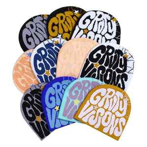 Gorro de Punto Jacquard con Letras Estilo Urbano, Unisex, para Invierno, con Contraste de Color, Gorro Cálido - Product Image 2