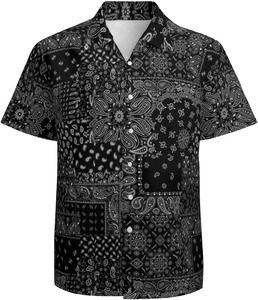 Camisa de hombre con cuello abierto, manga corta, estampado tropical hawaiano, informal, con botones, para playa, verano, colorida, top de verano para hombre - Product Image 5